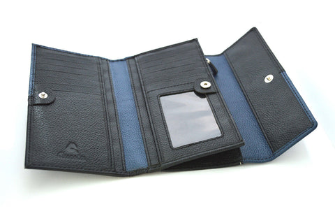 Questa Leather Ladies Purse Lapis