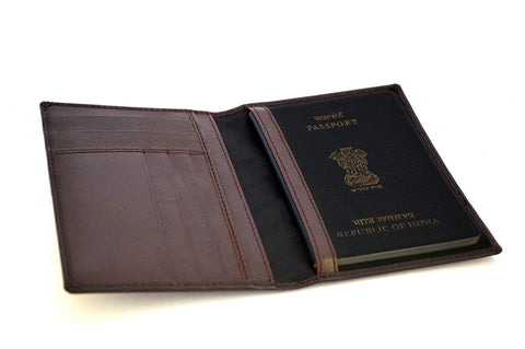 Questa Leather Passport Holder Cuprum